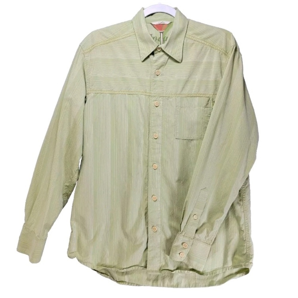 TOMMY BAHAMA SILK BLEND MENS BUTTERY YELLOW STRIPED SOFT,SEXY&VACAY READY SHIRT
